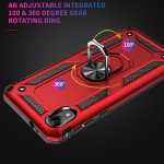 Wholesale Motorola Moto E6 Tech Armor Ring Grip Case with Metal Plate (Red)